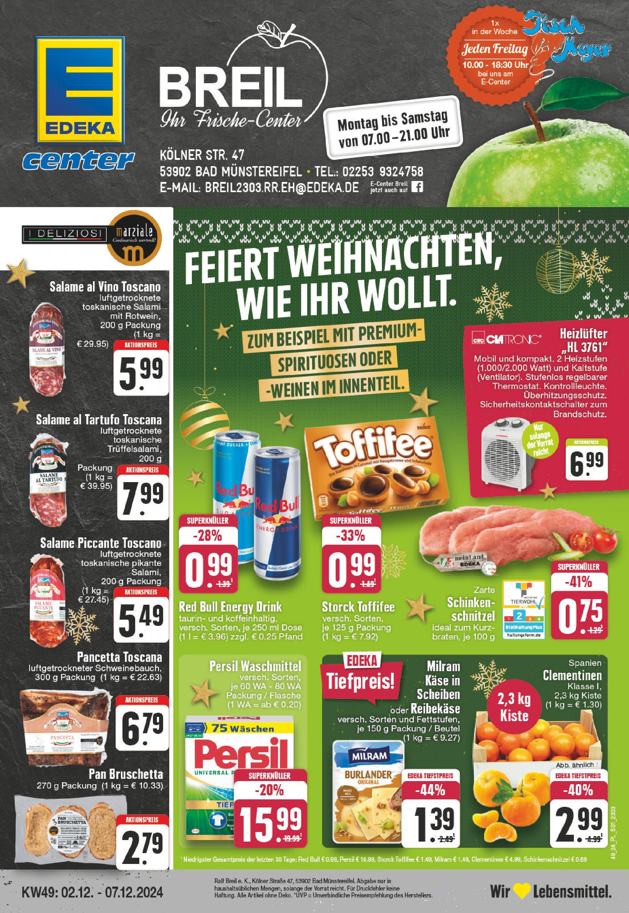 EDEKA Prospekt ab 01.12.2024 - E center Bad Münstereifel, Kölner Straße 47 Online