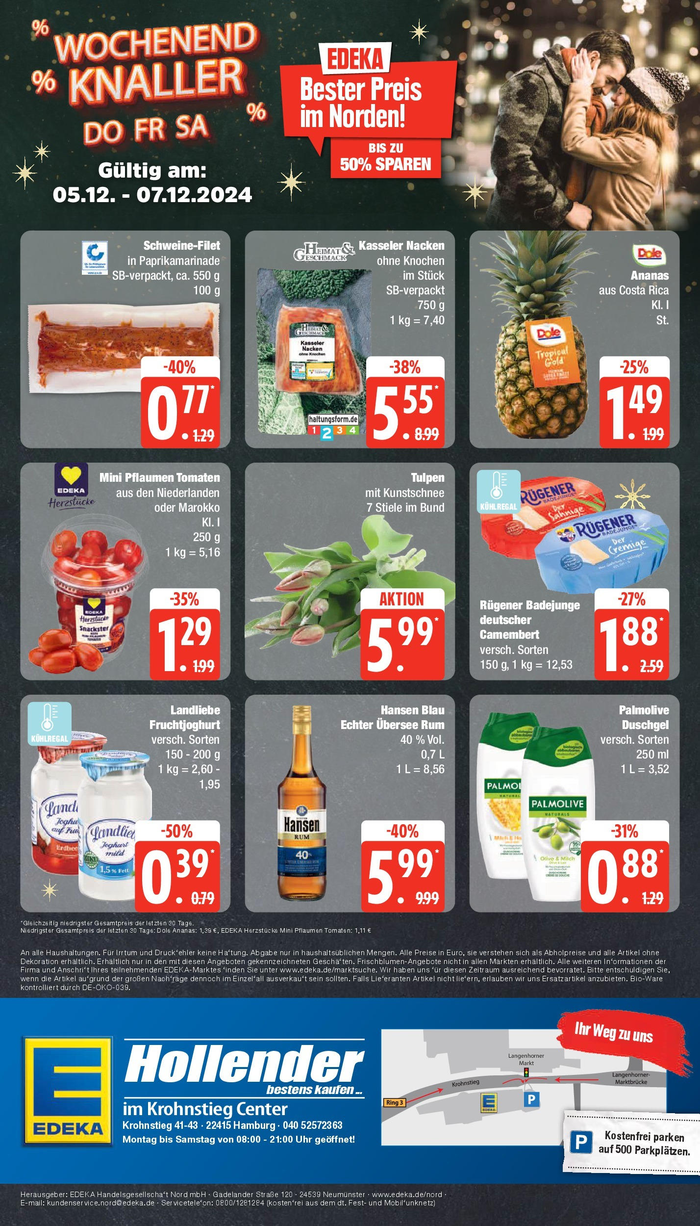 Edeka - Hamburg, Krohnstieg 41-43  (ab 01.12.2024) » Angebote Online | Seite: 24 | Produkte: Ananas, Fruchtjoghurt, Schweinefilet, Kasseler nacken