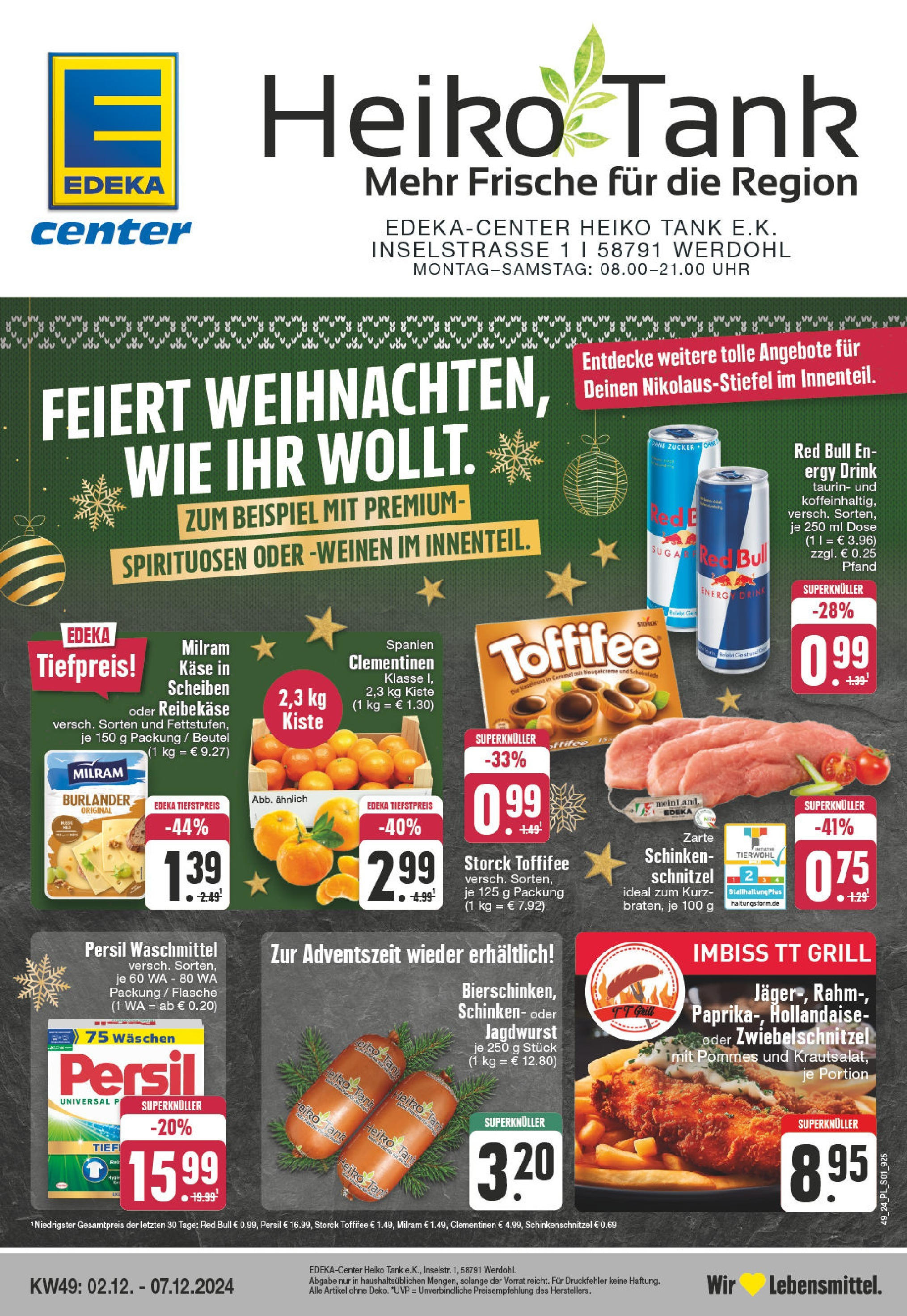 EDEKA Prospekt ab 01.12.2024 - E center Werdohl, Inselstraße 1 Online