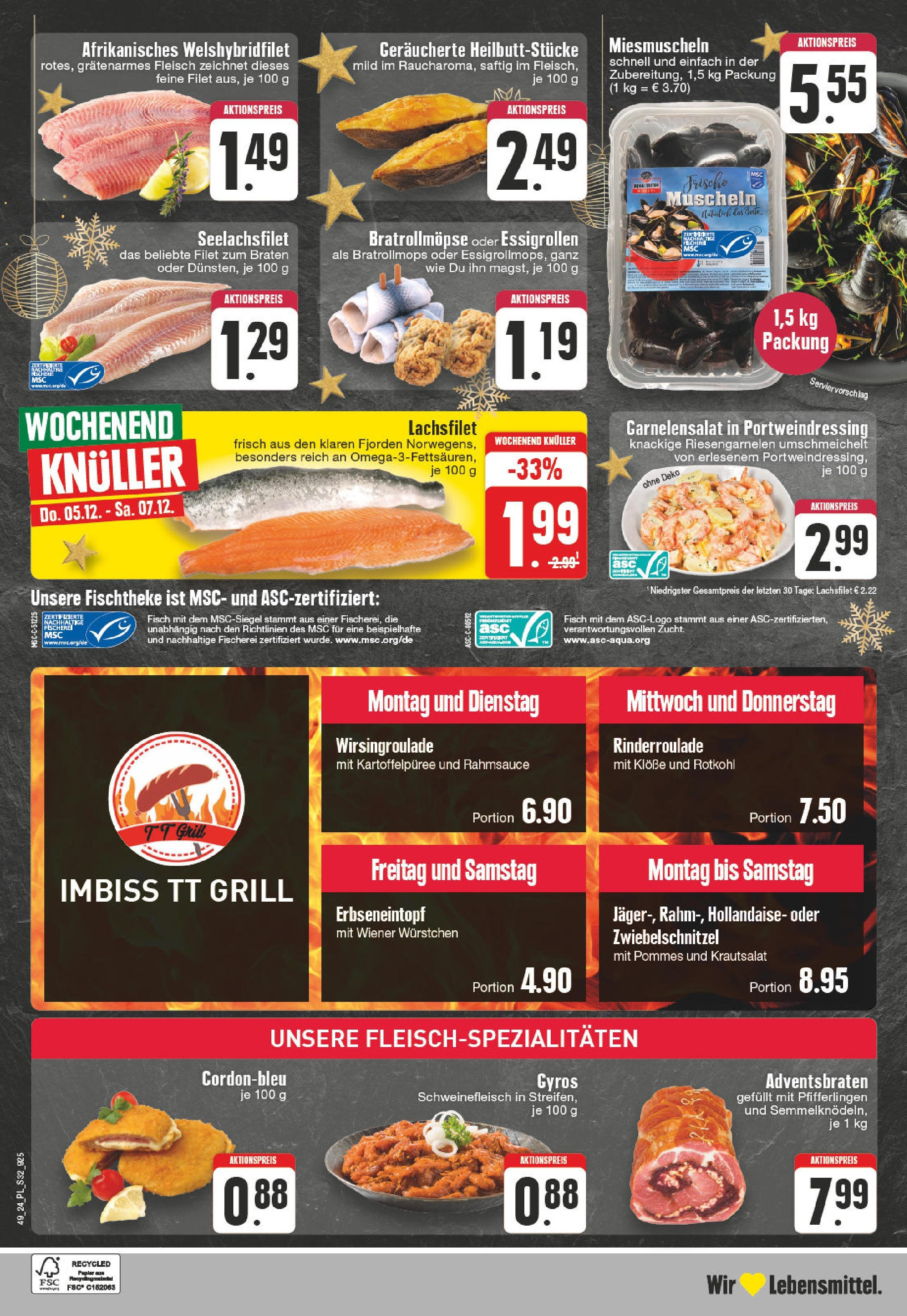 E center Prospekt Werdohl, Inselstraße 1 (ab 01.12.2024) » Angebote Online | Seite: 32 | Produkte: Grill, Pommes, Schweinefleisch, Fleisch