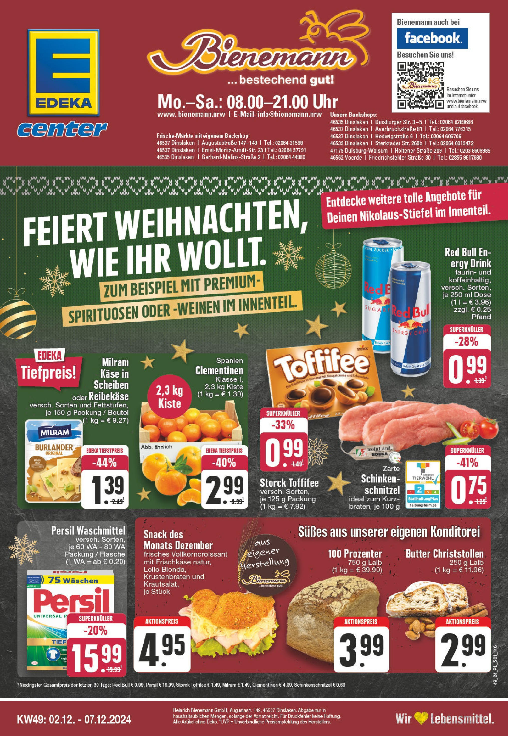 EDEKA Prospekt ab 01.12.2024 - E center Dinslaken, Gerhard-Malina-Straße 2 Online