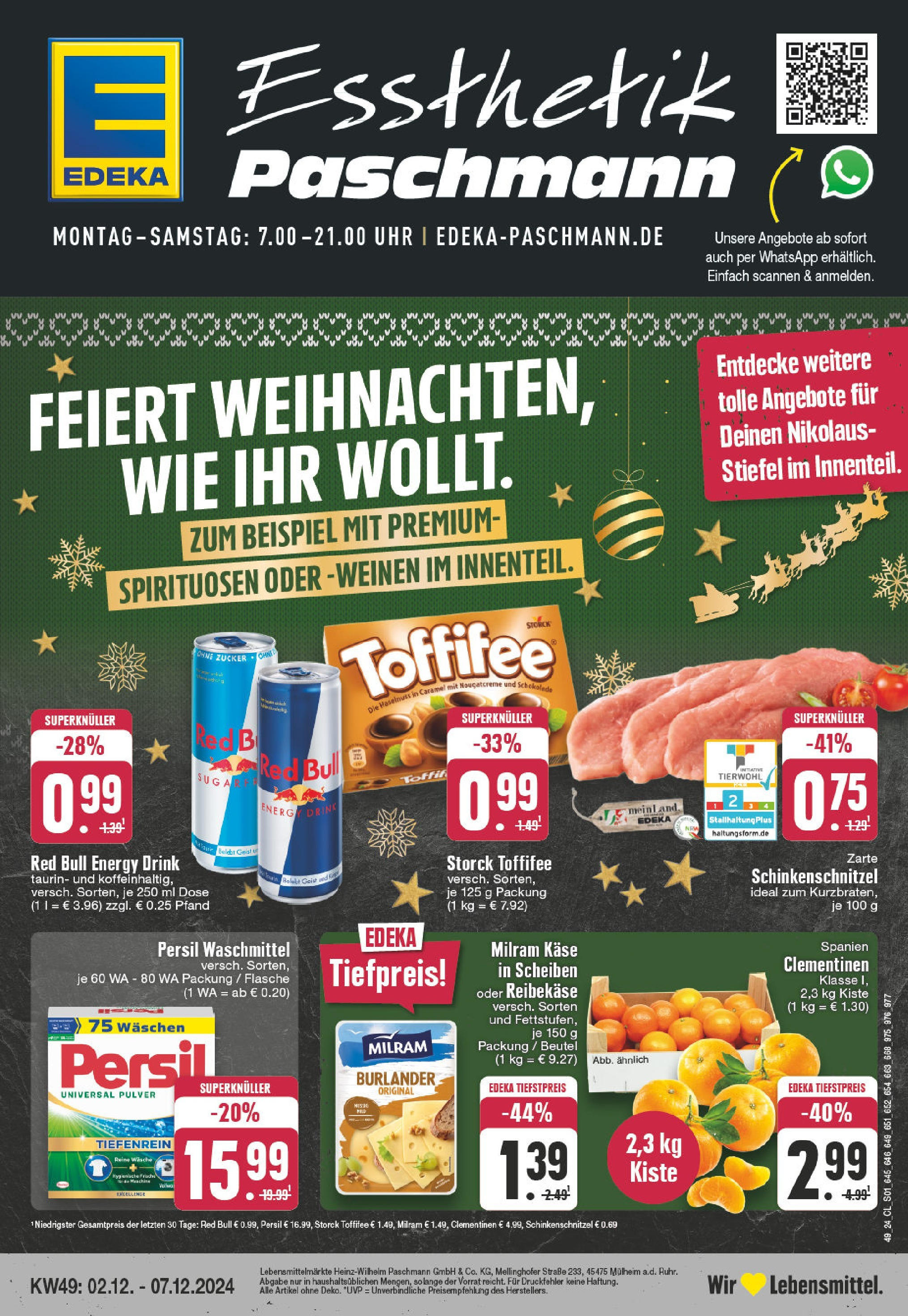 EDEKA Prospekt ab 01.12.2024 - Mülheim, Mannesmannallee 31 Online