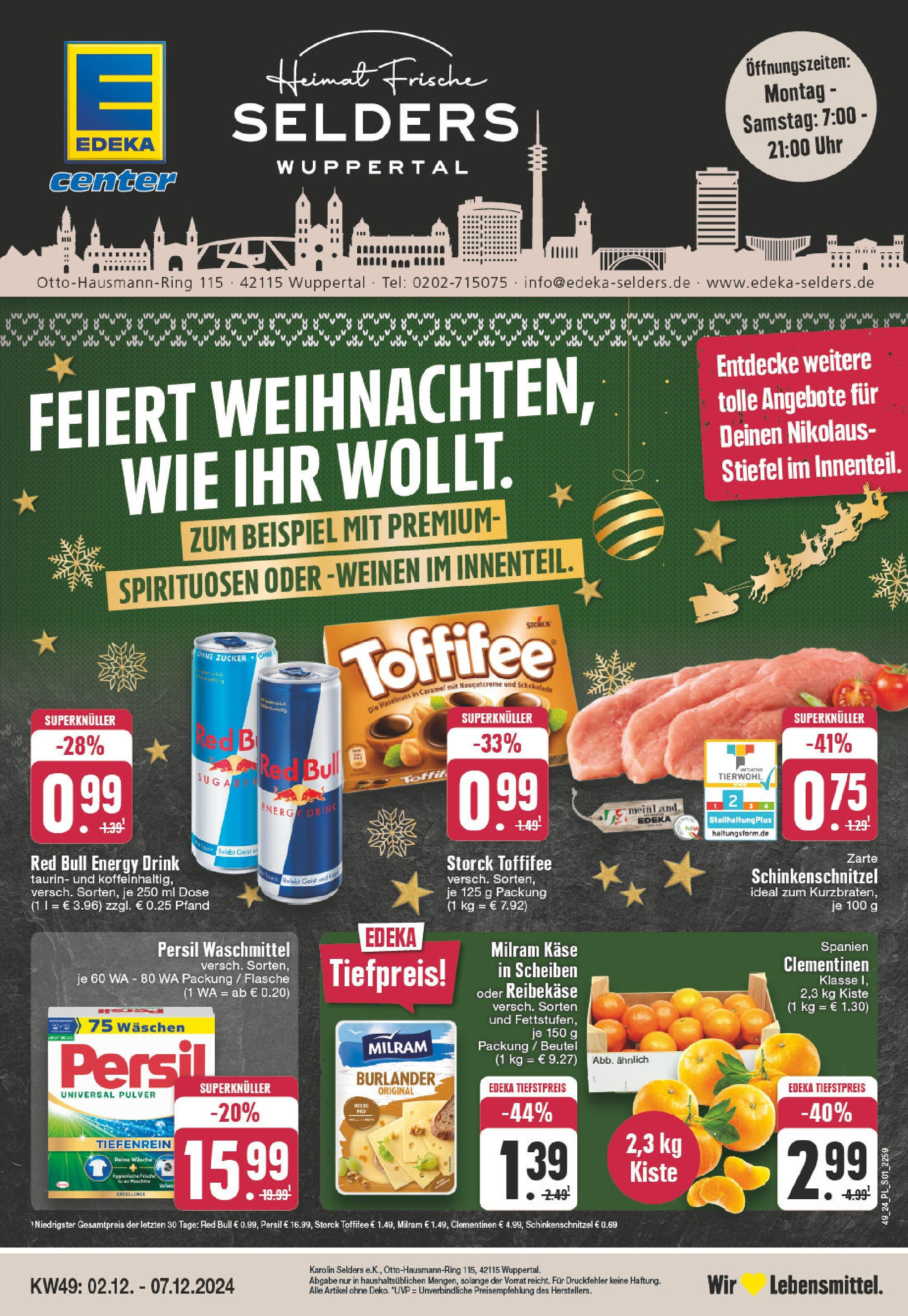 EDEKA Prospekt ab 01.12.2024 - E center Wuppertal, Otto-Hausmann-Ring 115 Online