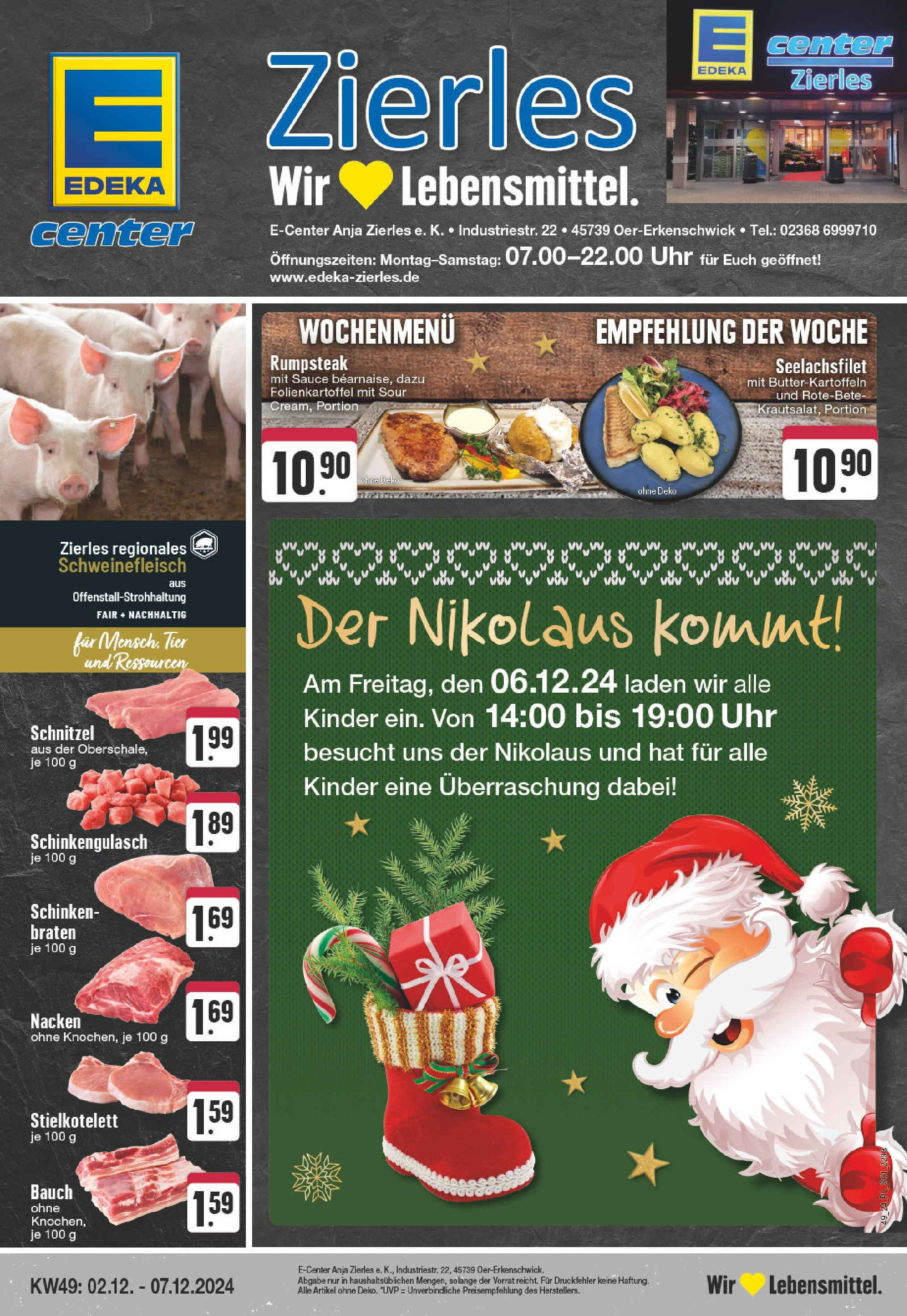 EDEKA Prospekt ab 01.12.2024 - E center Oer-Erkenschwick, Industriestraße 22 Online