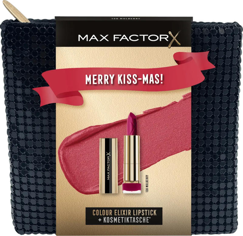 MAX FACTOR Geschenkset Lippenstift Colour Elixir 130 Mulberry & Kosmetiktasche