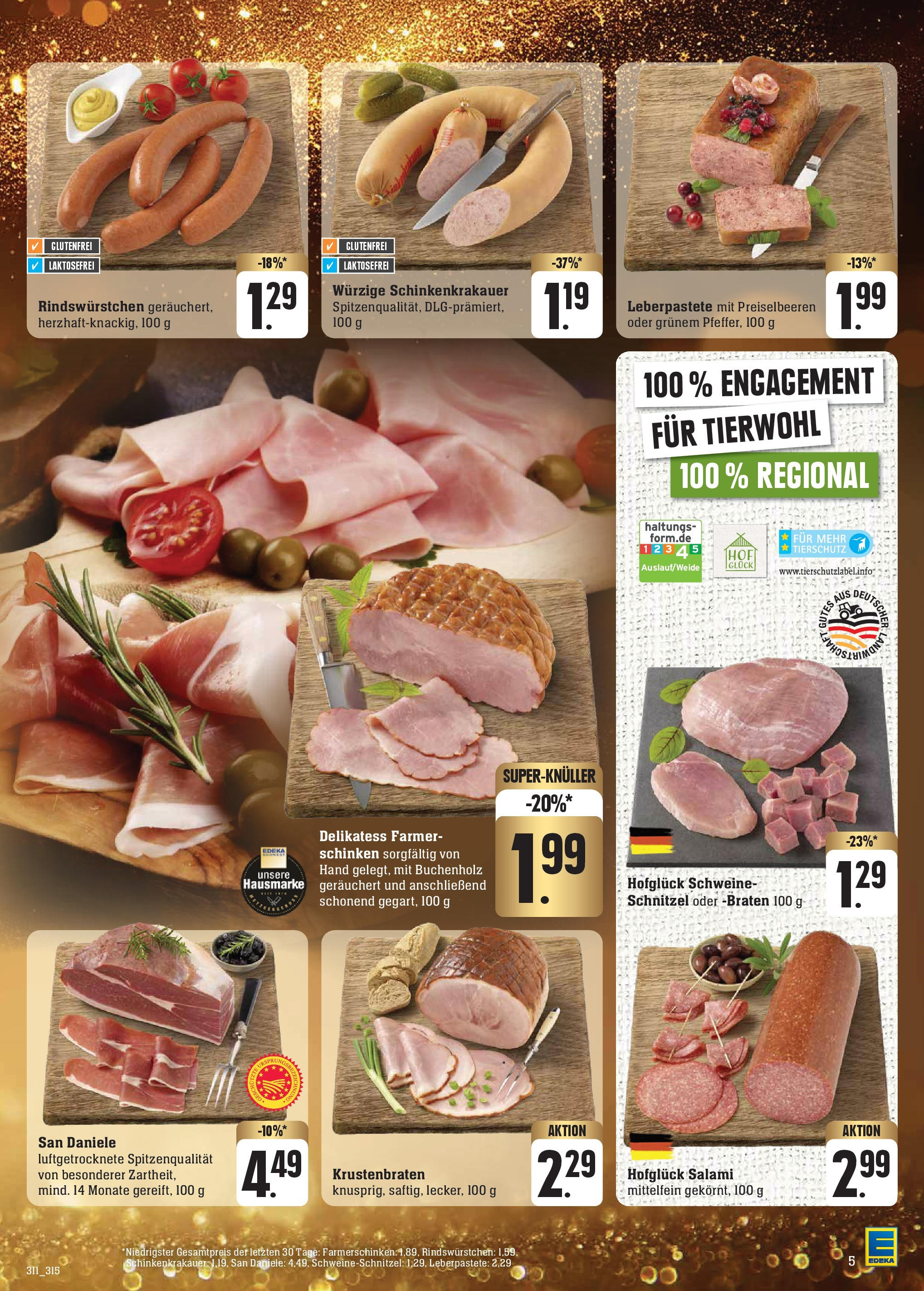 Edeka - Pfalzgrafenweiler, Porschestraße 1 (ab 01.12.2024) » Angebote Online | Seite: 9 | Produkte: Krustenbraten, Schnitzel, Salami, Schinken