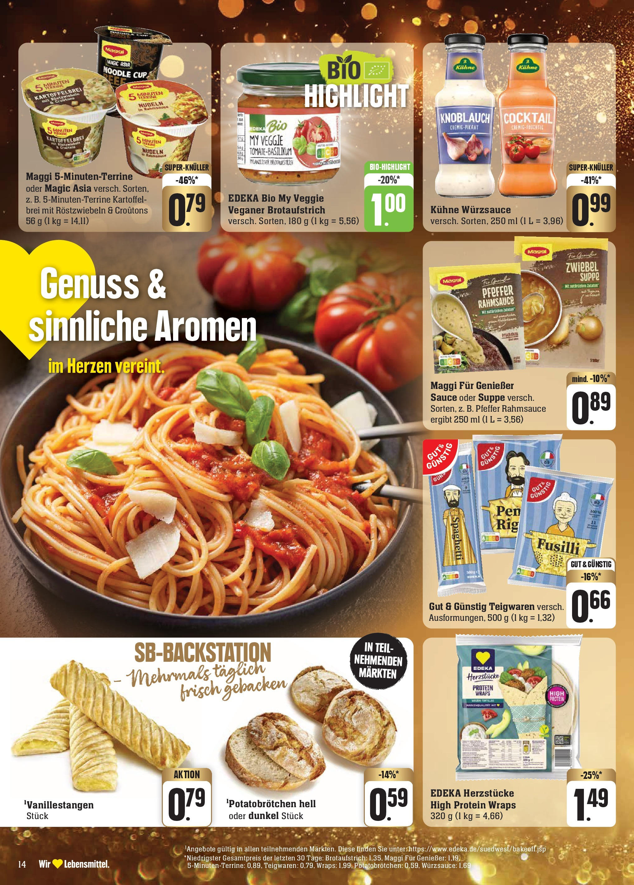 Edeka - Göppingen-Ursenwang, Schlater Straße 1 (ab 01.12.2024) » Angebote Online | Seite: 20 | Produkte: Maggi, Pfeffer, Knoblauch, Nudeln