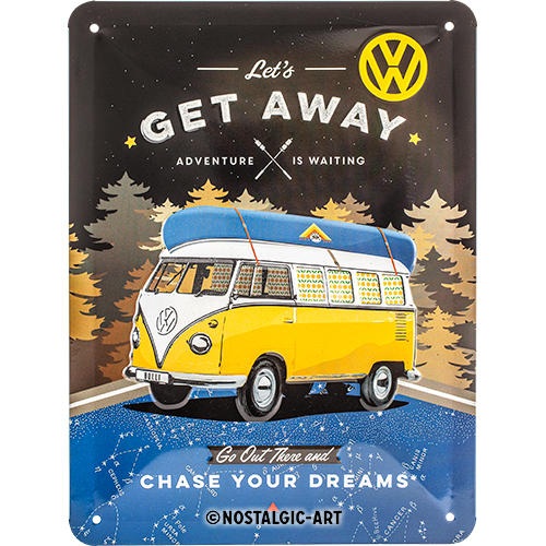 Nostalgic Art Retro Blechschild 15X20Cm, Motiv "Vw Bulli - Let*S Get