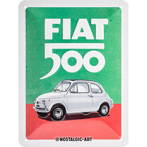 Nostalgic Art Retro Blechschild 15X20Cm, Motiv "Fiat 500 - It. Colour