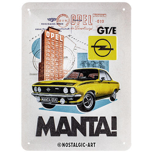 Nostalgic Art Retro Blechschild 15X20Cm, Motiv " - Manta Gt/E", 1