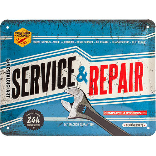 Nostalgic Art Retro Blechschild 15X20Cm, Motiv "Service&Repair", 1 St