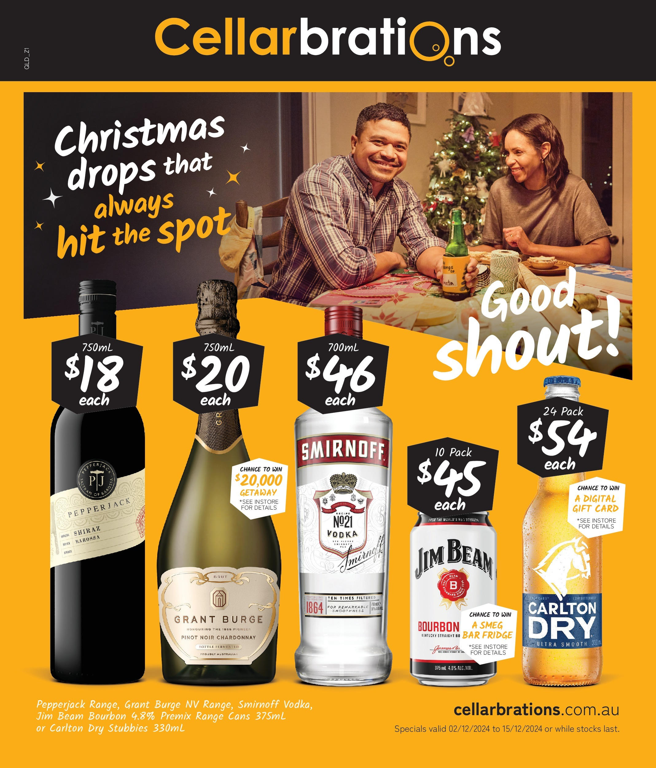 Cellarbrations Catalogue QLD - 02/12/2024 > weekly / monthly specials | Page: 1 | Products: Bourbon, Vodka, Digital, Fridge