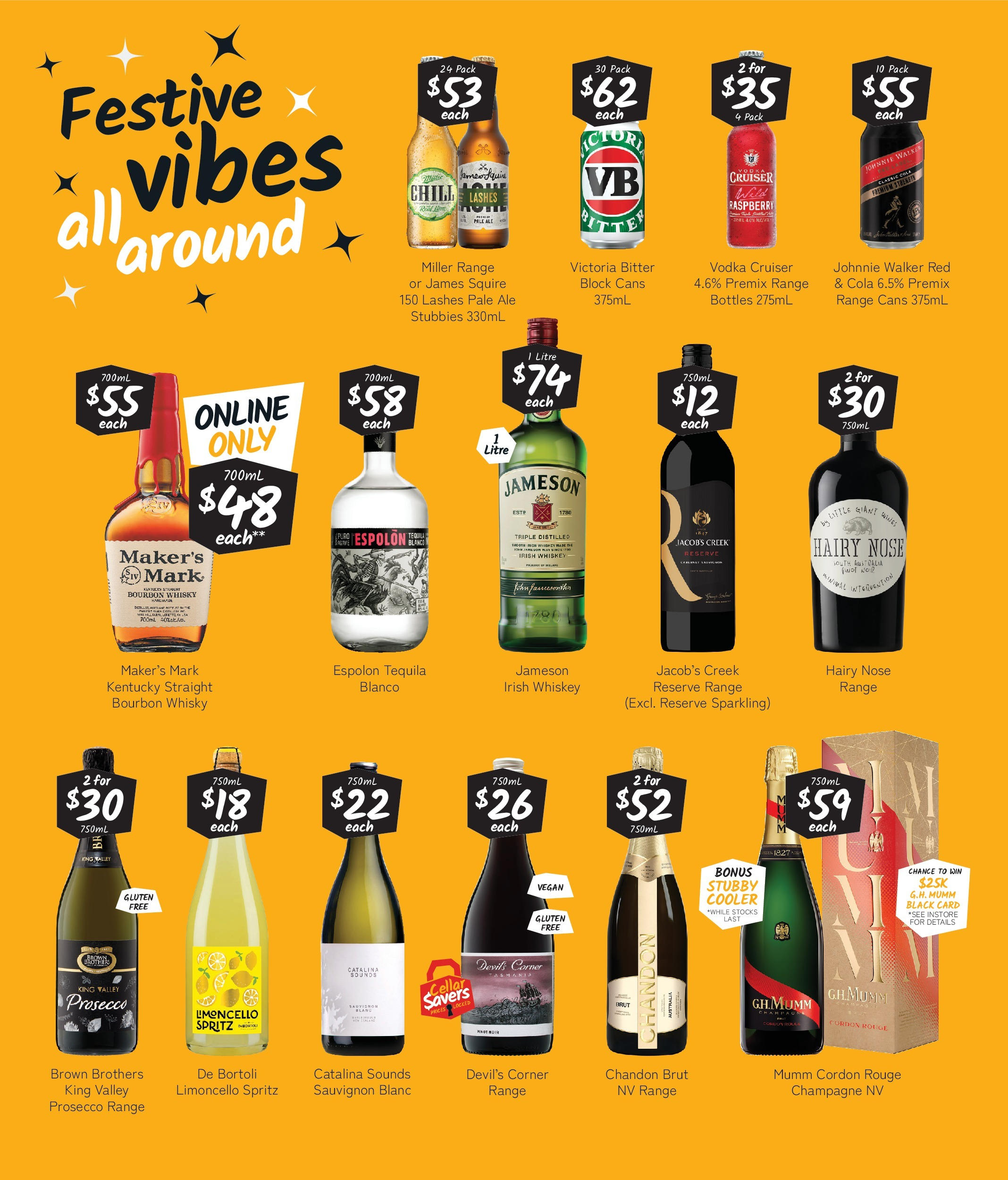 Cellarbrations Catalogue VIC - 02/12/2024 > weekly / monthly specials | Page: 3 | Products: Bourbon, Vodka, Whiskey, Raspberry