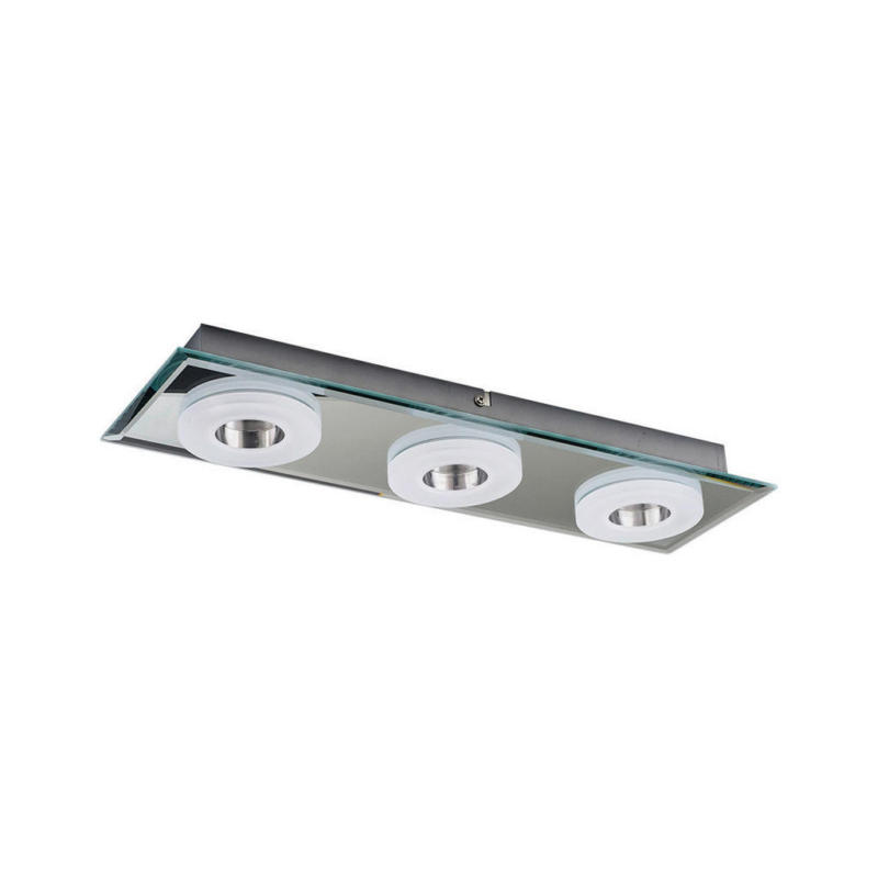 SPOT Light Deckenleuchte 9030328 Chrom klar Metall Glas B/H/L: ca. 45x5x13 cm 3 Brennstellen