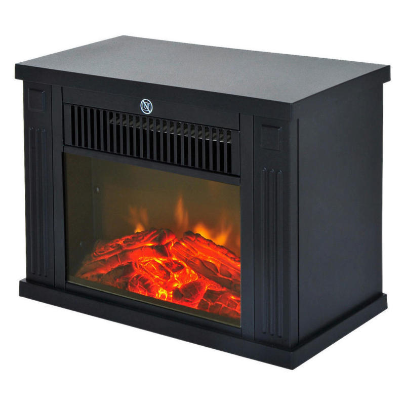 HOMCOM Elektrischer-Kamin MH820-050 schwarz Glas Kunststoff B/H/T: ca. 34x25x17 cm ca. 1200 W