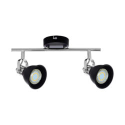 SPOT Light Spotbalken 2766214 schwarz Chrom Metall B/H/T: ca. 40x19x17 cm GU10 2 Brennstellen