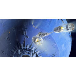 Komar Fototapete Star Wars RMQ Death Star Assault Star Wars - Classic blau bunt B/H: ca. 500x250 cm