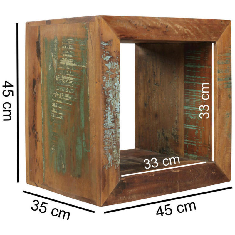 Beistelltisch braun lackiert Echtholz B/H/T: ca. 45x45x35 cm