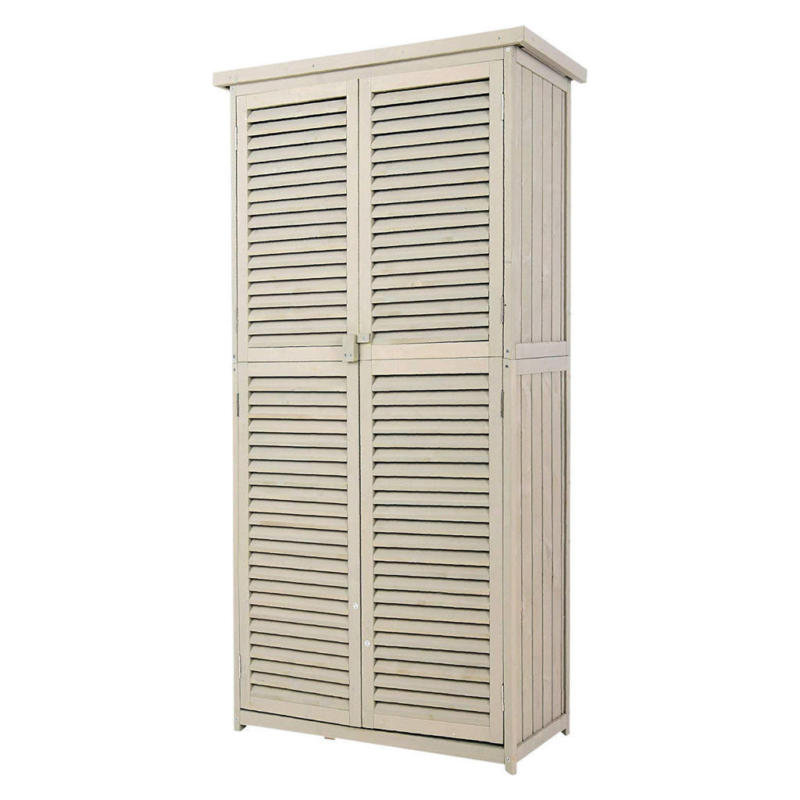 Outsunny Gartenschrank grau Kiefer B/H/L: ca. 46,5x160x87 cm