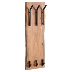 Wandgarderobe natur schwarz pulverbeschichtet B/H/T: ca. 35,5x100x11 cm