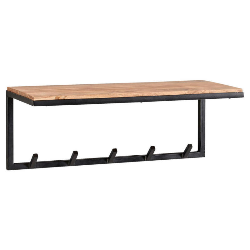 Wandgarderobe natur schwarz pulverbeschichtet B/H/T: ca. 70x27x30 cm