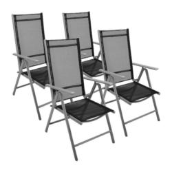 VCM Klappsessel 4er Set schwarz Aluminium B/H/T: ca. 56x105x65 cm