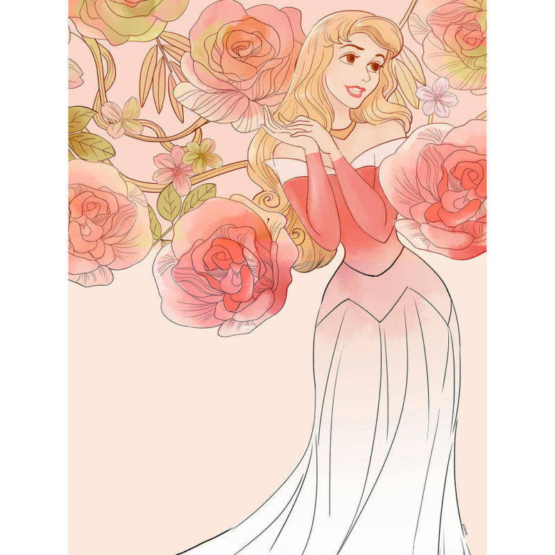 Komar Wandbild Sleeping Beauty Roses Disney B/L: ca. 30x40 cm