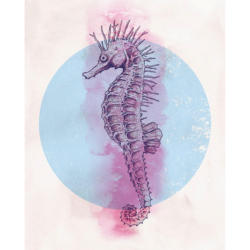 Komar Wandbild Sea Horse Circle Tiere B/L: ca. 40x50 cm