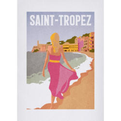 Komar Wandbild Vintage Travel Saint-Tropez Strand B/L: ca. 50x70 cm