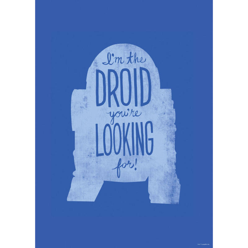 Komar Wandbild Star Wars Silhouette Quotes R2D2 Star Wars B/L: ca. 50x70 cm