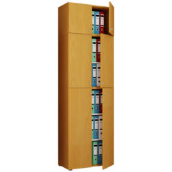 Büroschrank Lona buche Nachbildung weiß B/H/T: ca. 70x223x39 cm