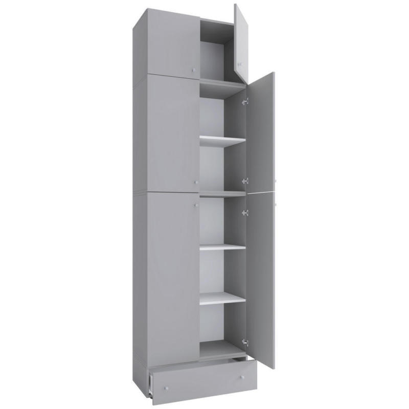 Büroschrank Lona grau weiß B/H/T: ca. 70x240x39 cm