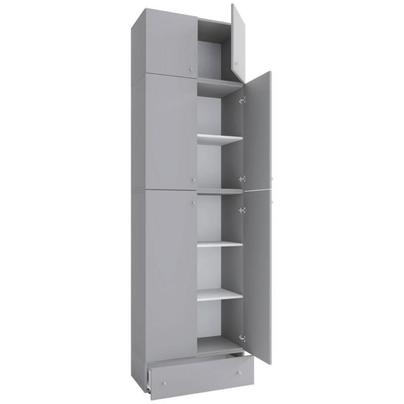 Kleiderschrank Lona grau B/H/T: ca. 70x240x39 cm