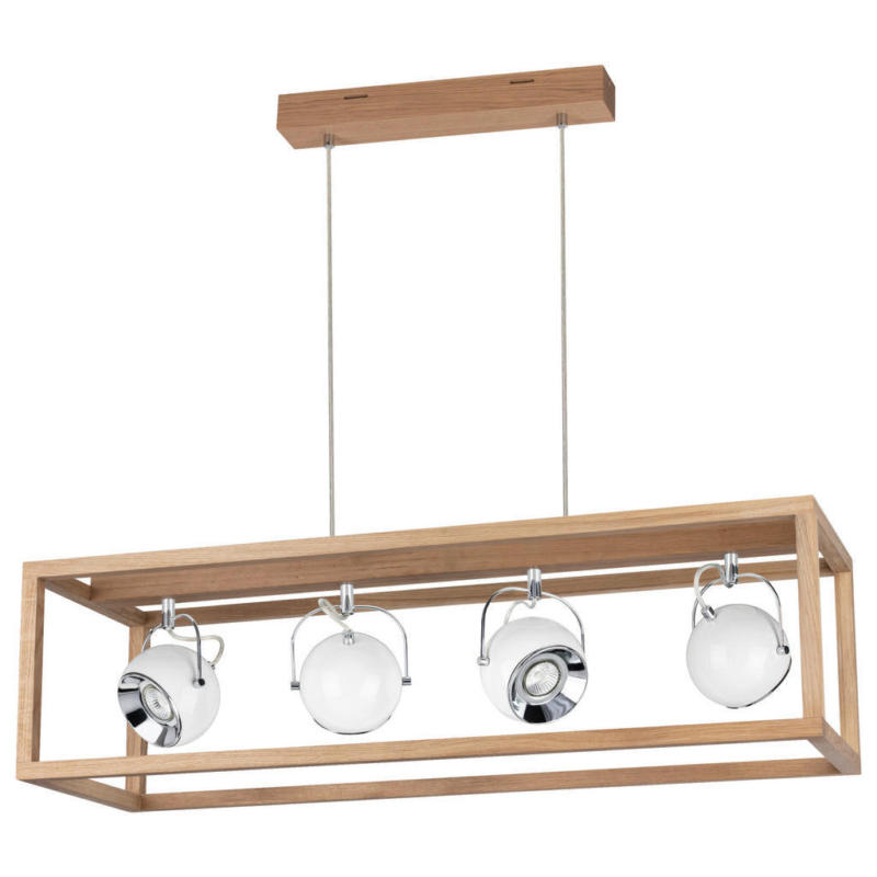 SPOT Light Pendelleuchte natur Holz B/H/L: ca. 30x120x90 cm GU10 4 Brennstellen