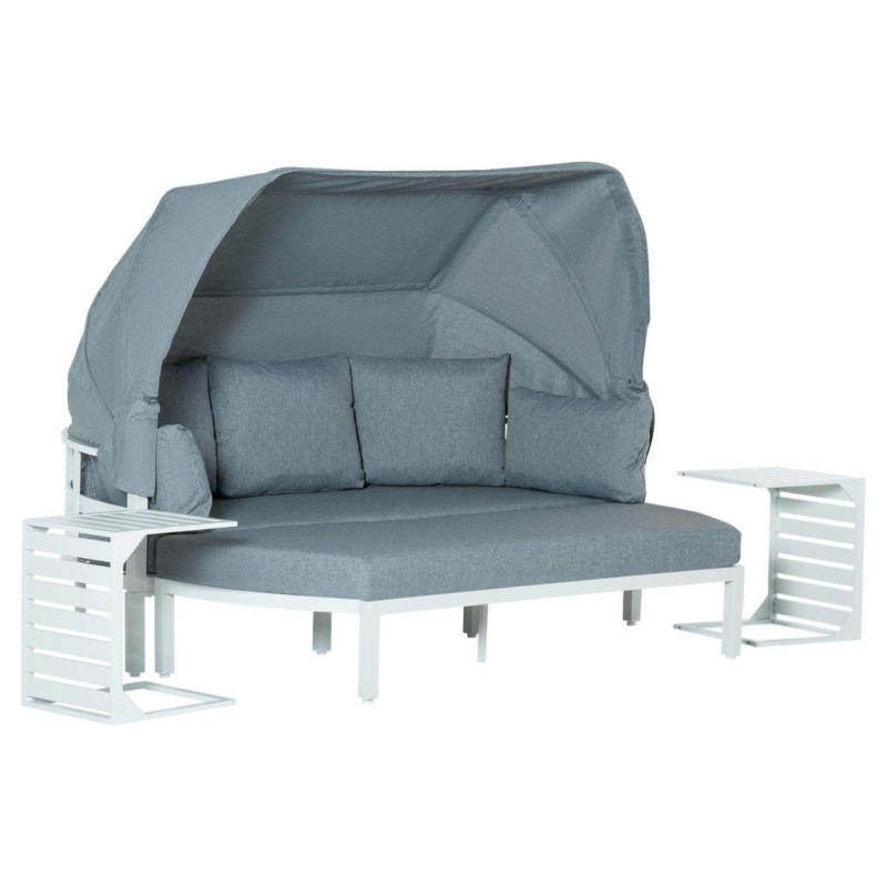 Outsunny Lounge-Sofaset weiß Aluminium B/T: ca. 180x71 cm