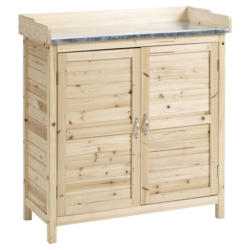 Outsunny Gartenschrank natur Holz B/H/T: ca. 83x92x40 cm