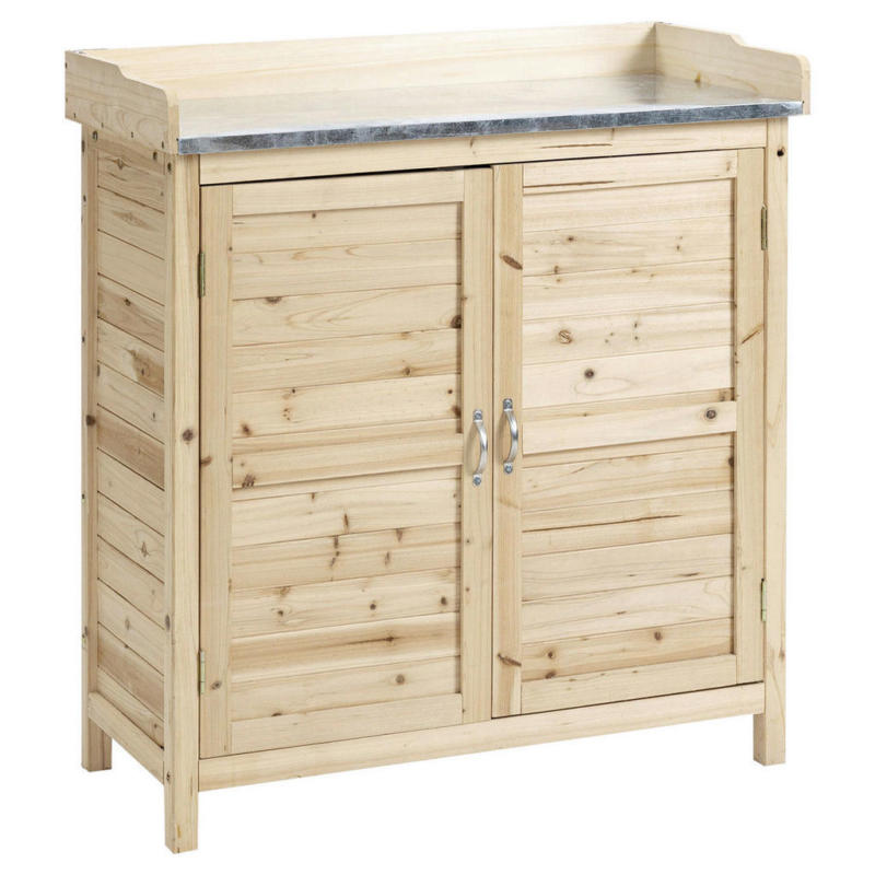 Outsunny Gartenschrank natur Holz B/H/T: ca. 83x92x40 cm