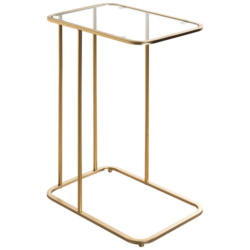 Beistelltisch gold Optik Metall Klarglas B/H/T: ca. 45x65x30 cm