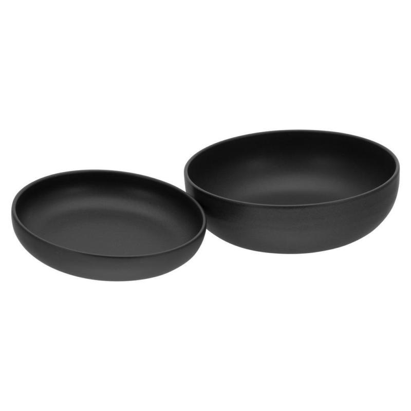 CreaTable Salatschalenset Uno Black schwarz Steinzeug 2 tlg.