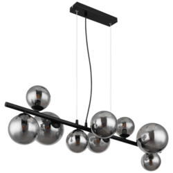 GLOBO Pendelleuchte 56133-9H Riha schwarz Metall Rauchglas B/H/L: ca. 36x120x87 cm 9.0 Brennstellen