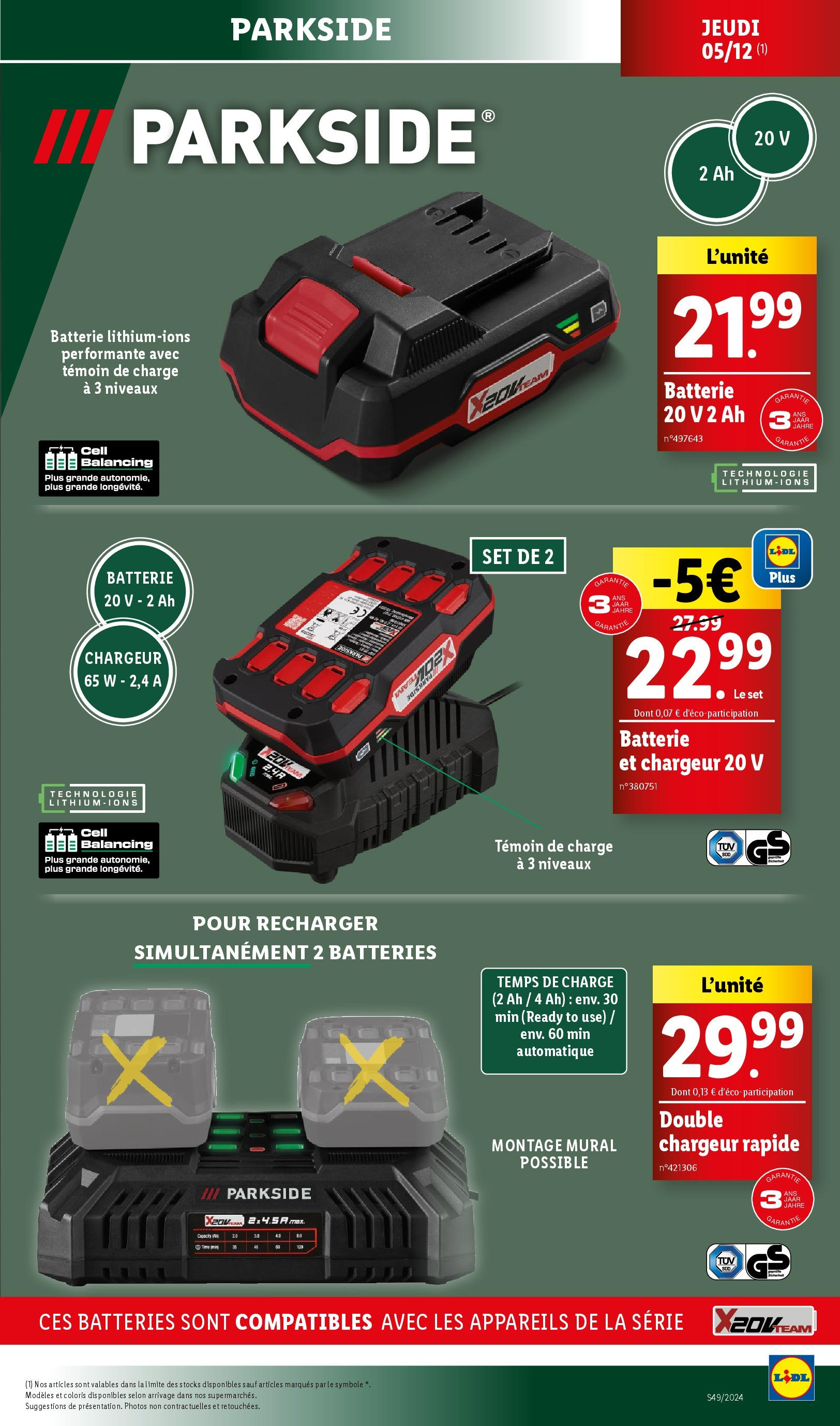 Catalogue LIDL du 03/12/2024 | Promo prospectus en ligne | Page: 47 | Produits: Batterie