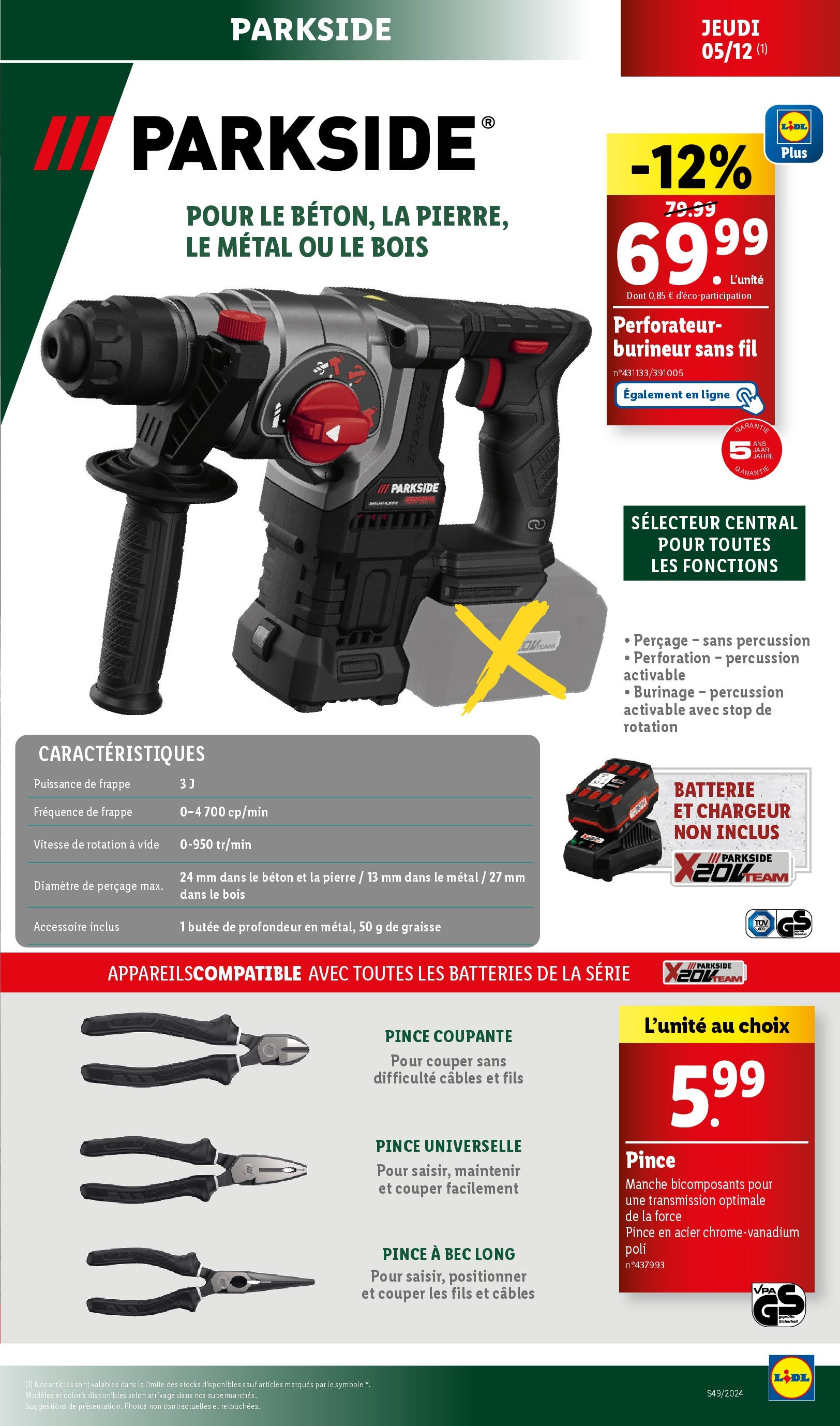 Catalogue LIDL du 03/12/2024 | Promo prospectus en ligne | Page: 53 | Produits: Batterie