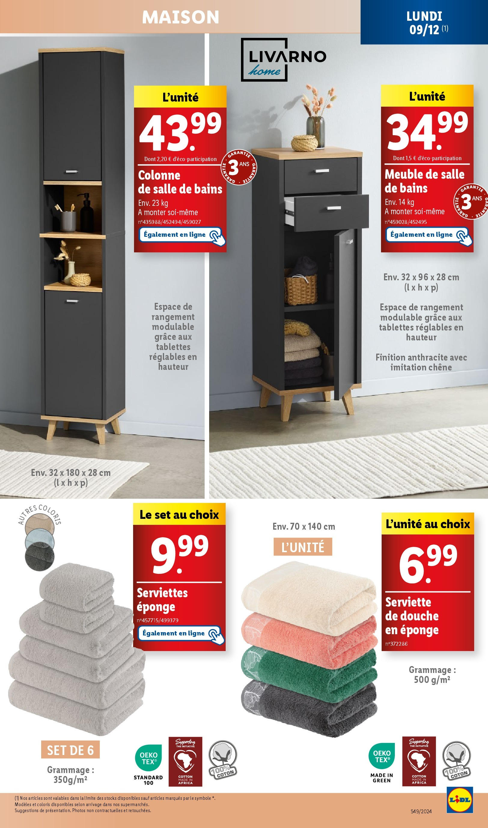 Catalogue LIDL du 03/12/2024 | Promo prospectus en ligne | Page: 25 | Produits: Meuble, Eponge, Douche, Thé