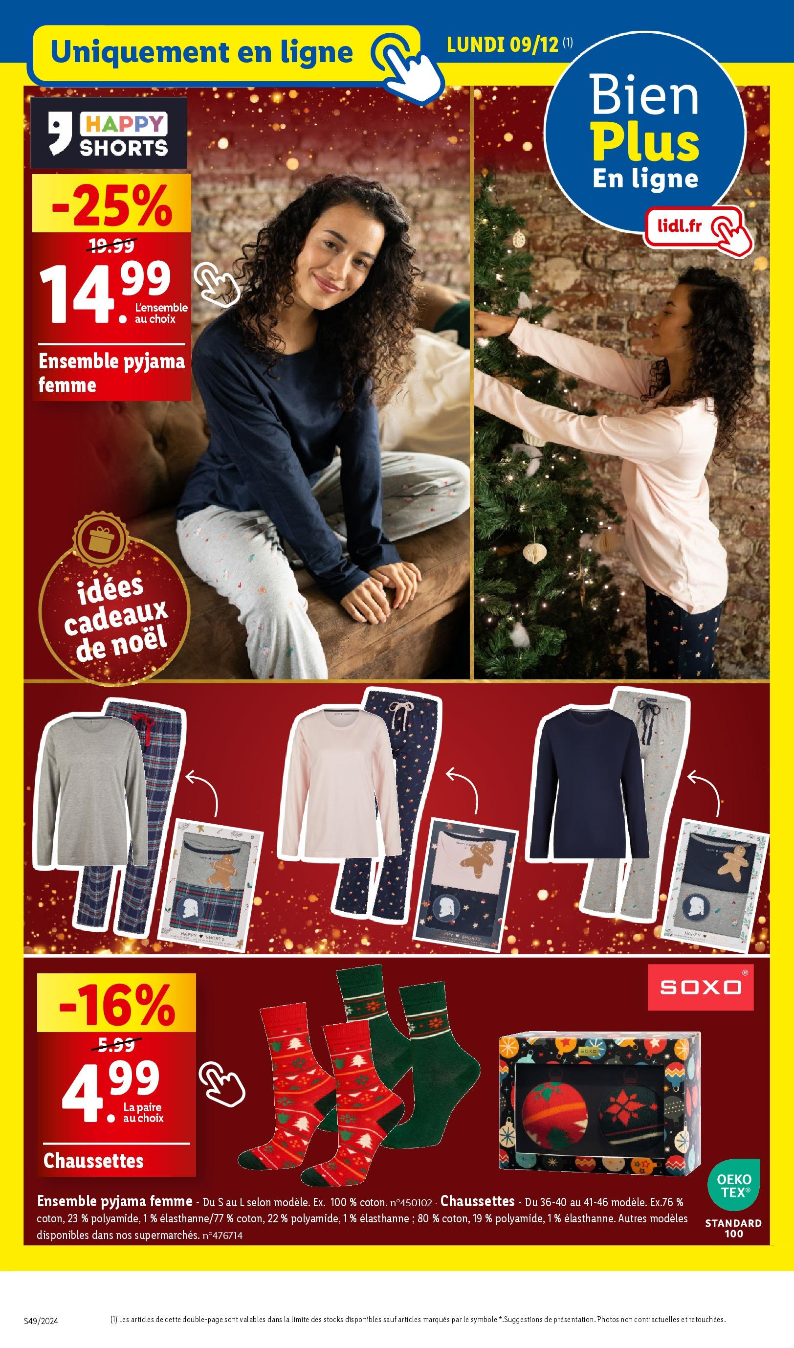 Catalogue LIDL du 03/12/2024 | Promo prospectus en ligne | Page: 84 | Produits: Pyjama femme, Shorts, Pyjama