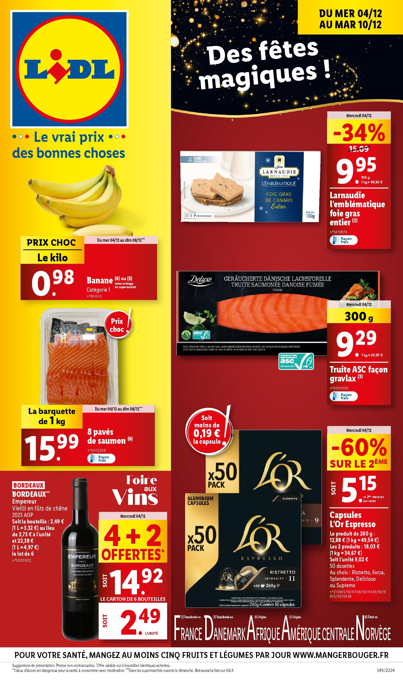 Catalogue LIDL du 03/12/2024 | Promo prospectus en ligne | Page: 1 | Produits: Banane, Café, Saumon