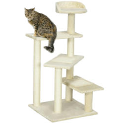 PawHut Katzenkratzbaum beige Spanplatte B/H/L: ca. 50x100x50 cm