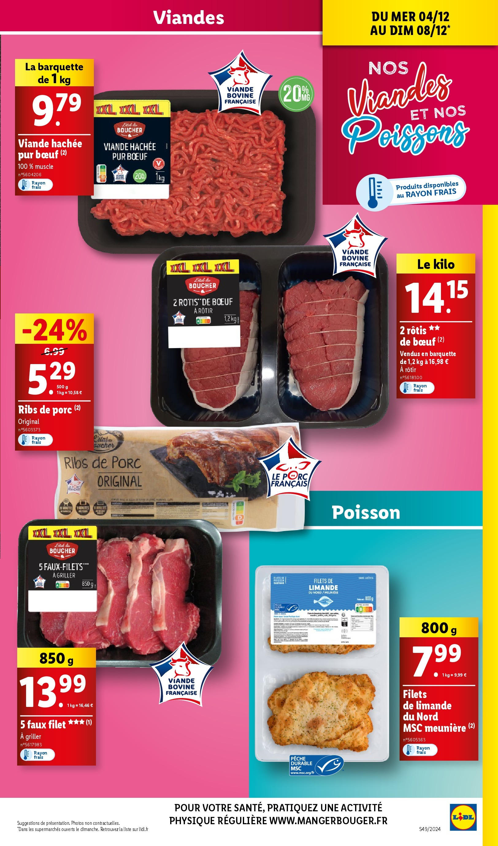 Catalogue LIDL du 03/12/2024 | Promo prospectus en ligne | Page: 5 | Produits: Pêche, Viande hachée, Viande, Poisson