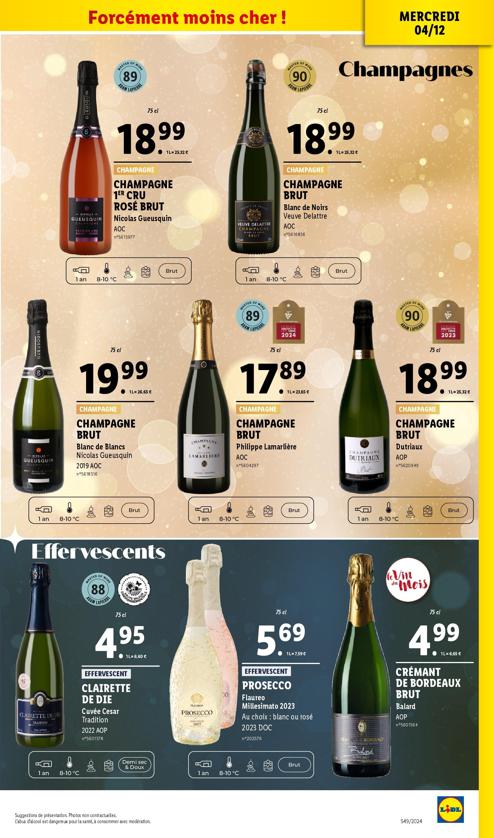 Catalogue LIDL du 03/12/2024 | Promo prospectus en ligne | Page: 17 | Produits: Champagne brut, Champagne Nicolas Gueusquin, Champagne, Prosecco