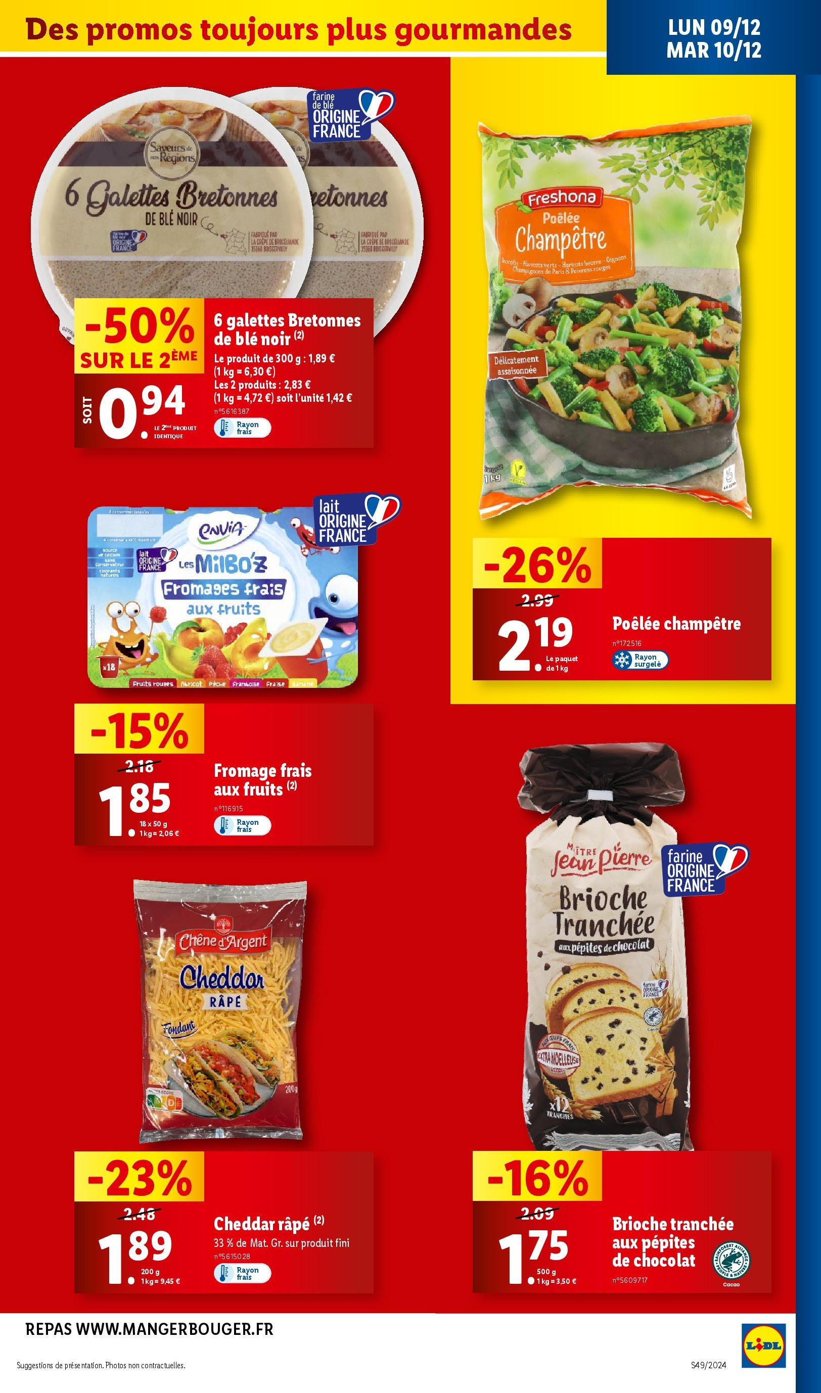 Catalogue LIDL du 03/12/2024 | Promo prospectus en ligne | Page: 45 | Produits: Farine de ble, Fraise, Banane, Fromage