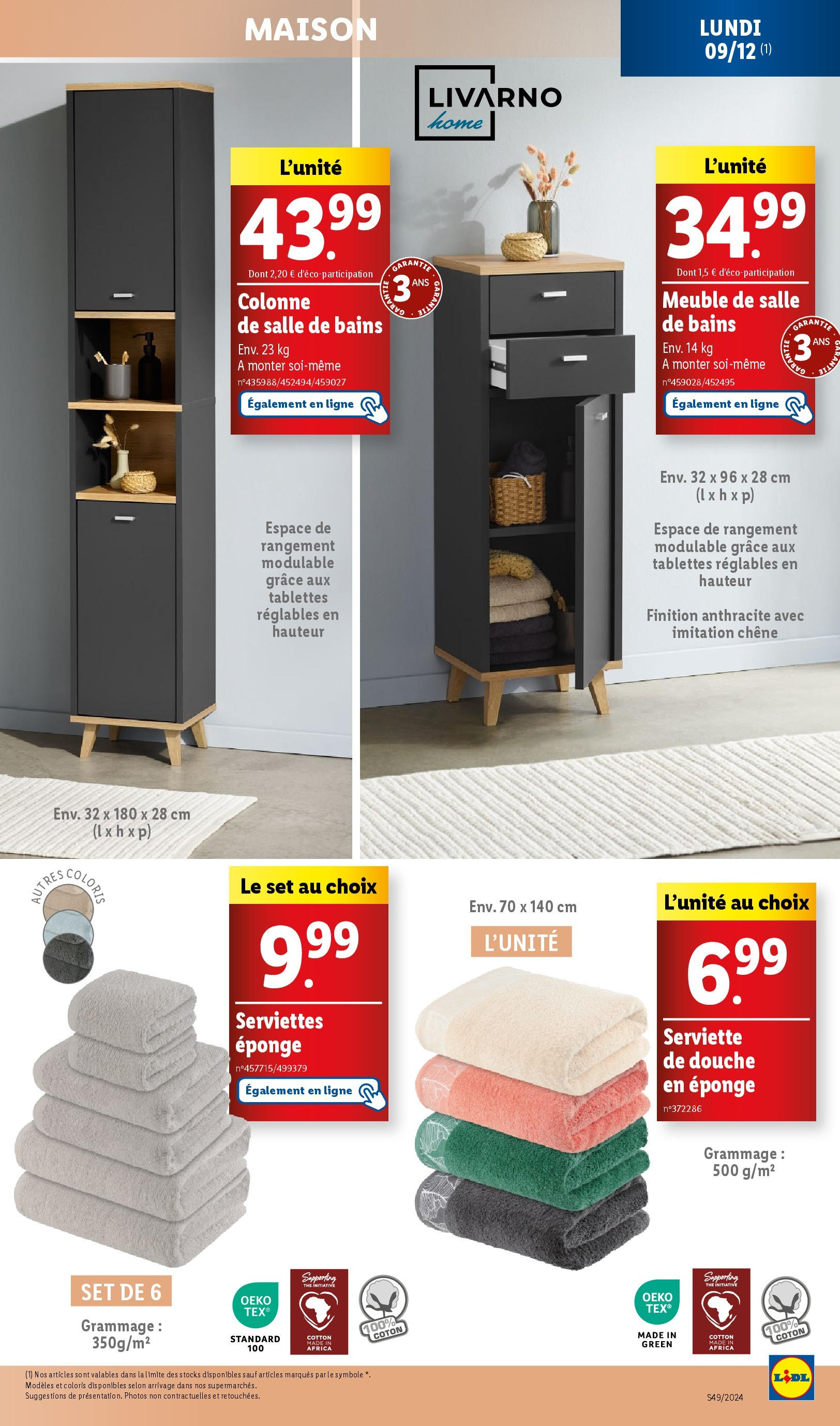 Catalogue LIDL du 03/12/2024 | Promo prospectus en ligne | Page: 69 | Produits: Meuble, Eponge, Douche, Thé